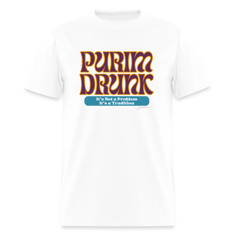 Purim Drunk Men's T-Shirt | GILDAN 5000 - white