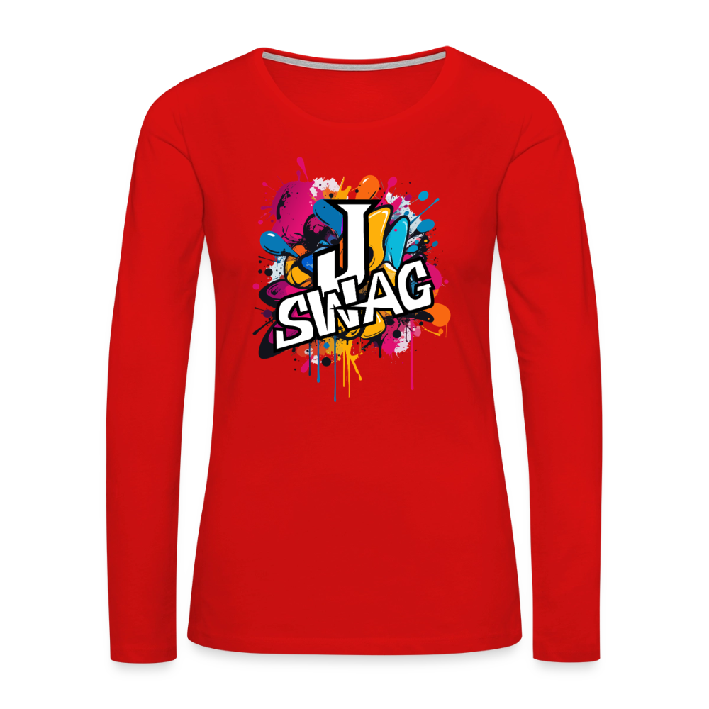 Jswag Logo  Women's Premium Long Sleeve T-Shirt - red