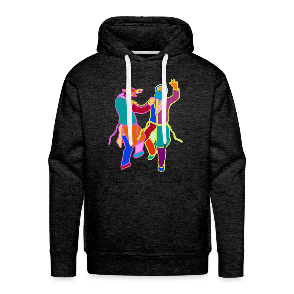 Colorful Dancing Rabbis Men’s Premium Hoodie - charcoal grey