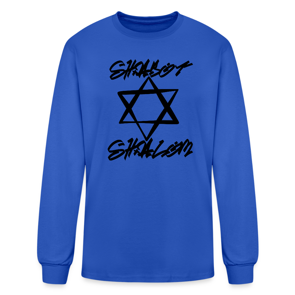 Shabbath Shalom Graffiti Star Men's Long Sleeve T-Shirt - royal blue