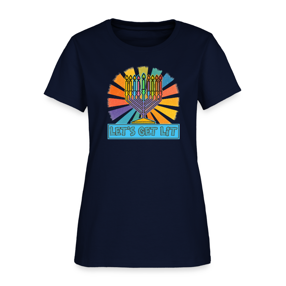Radiant Retro Let's Get Lit Women's T-Shirt - navy