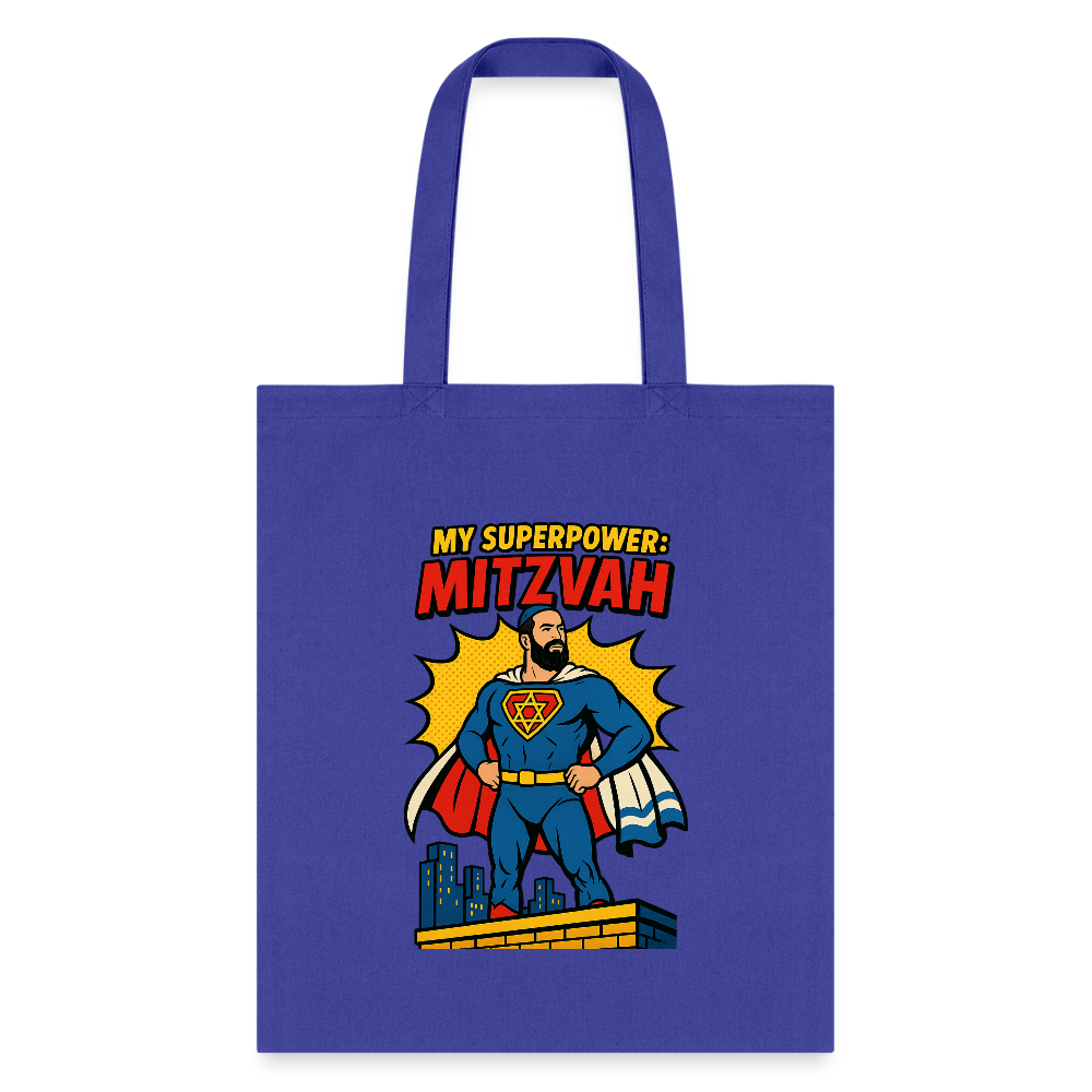 My Superpower: Mitzvah Tote Bag - royal blue