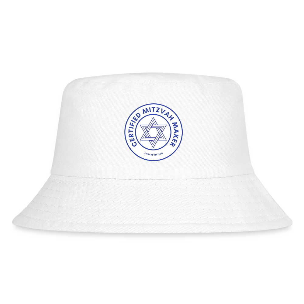 Certified Mitzvah Maker Kid's Bucket Hat - white