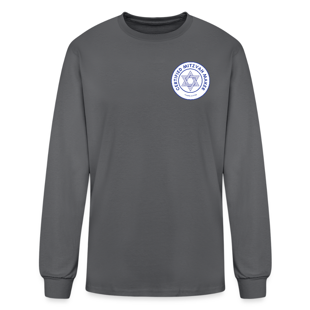 Certified Mitzvah Maker Badge Men's Long Sleeve T-Shirt - charcoal