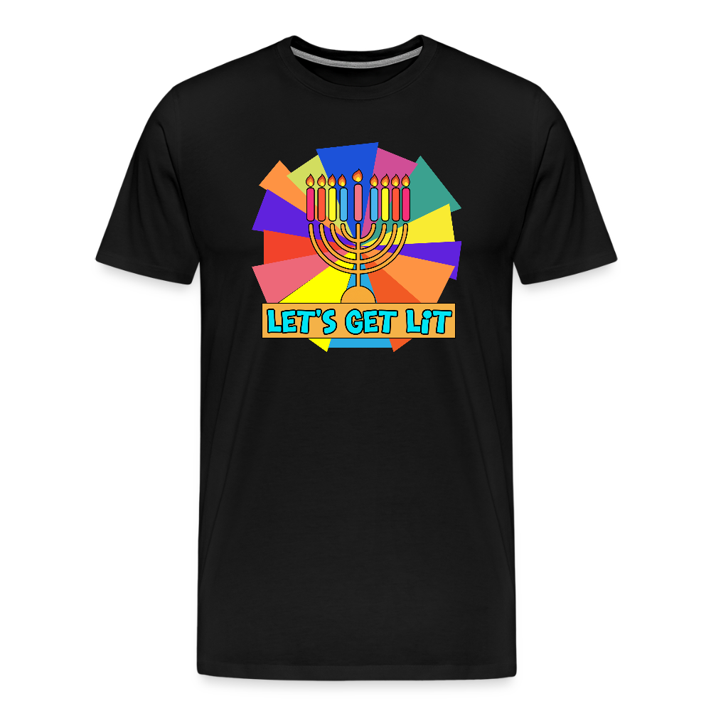 Glow & Get Lit Chanukah Menorah Men's Premium T-Shirt - black
