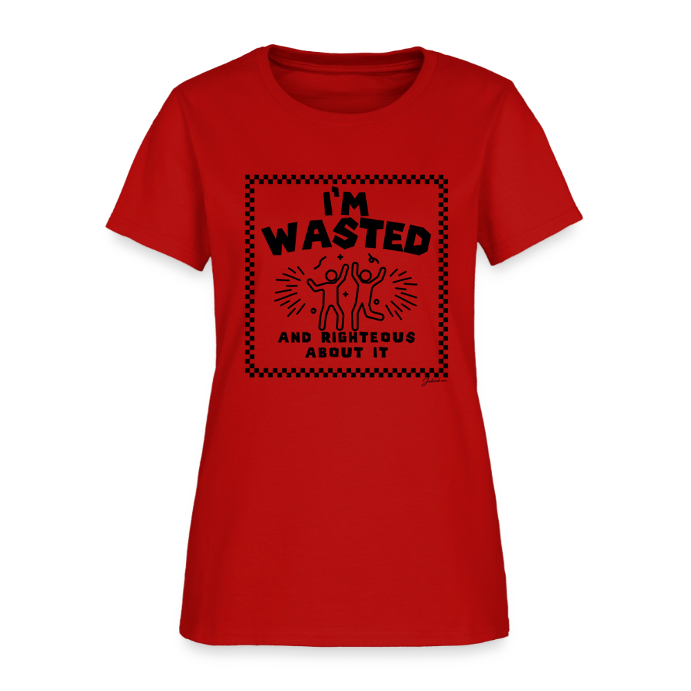 Wasted & Righteous Women's T-Shirt - red