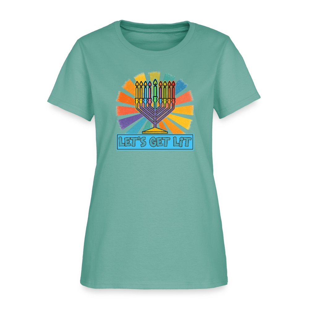 Radiant Retro Let's Get Lit Women's T-Shirt - aquatic