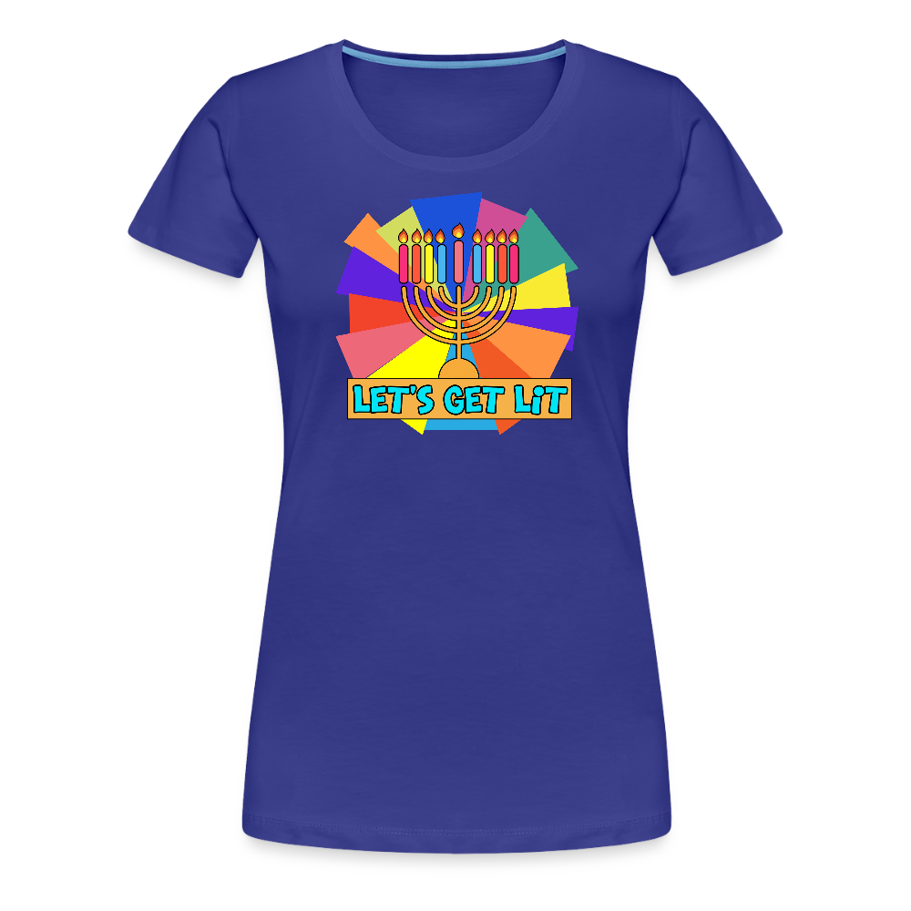 Glow & Get Lit Chanukah Menorah Women’s Premium T-Shirt - royal blue