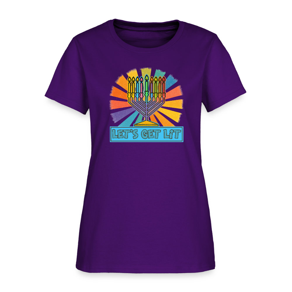 Radiant Retro Let's Get Lit Women's T-Shirt - purple