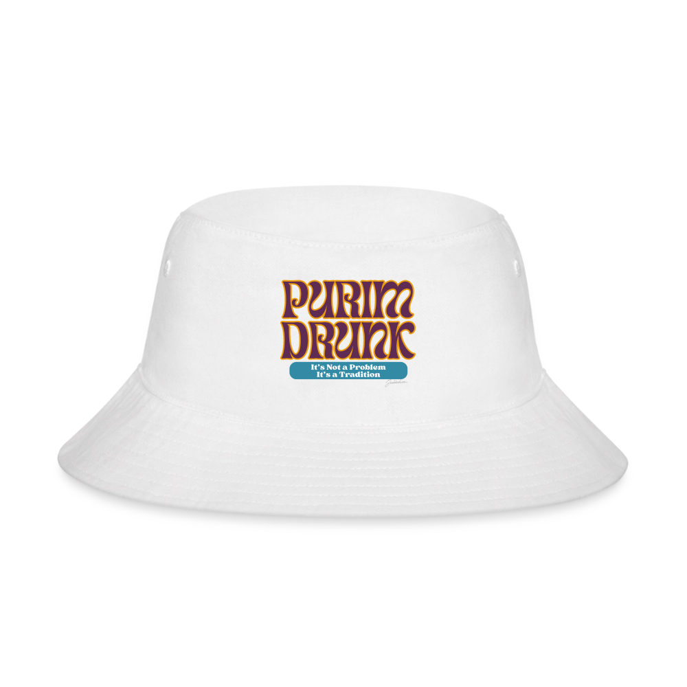 Purim Drunk Bucket Hat - white