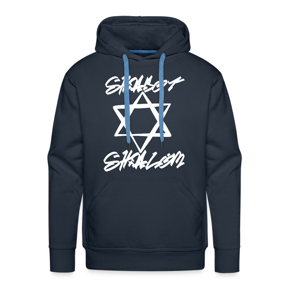 Shabbat Shalom Graffiti Light Star Men’s Premium Hoodie - navy