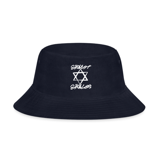 Shabbat Shalom Graffiti Light Star Bucket Hat - navy