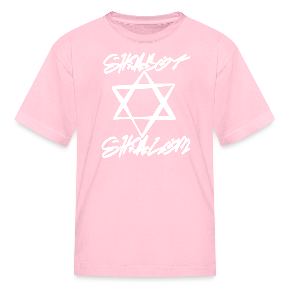 Shabbat Shalom Graffiti Light Star Kids' T-Shirt - pink