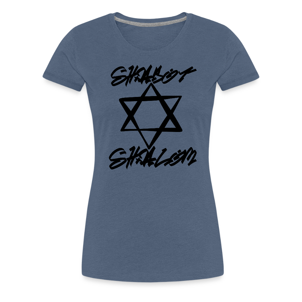 Shabbat Shalom Graffiti Star Women’s Premium T-Shirt - heather blue