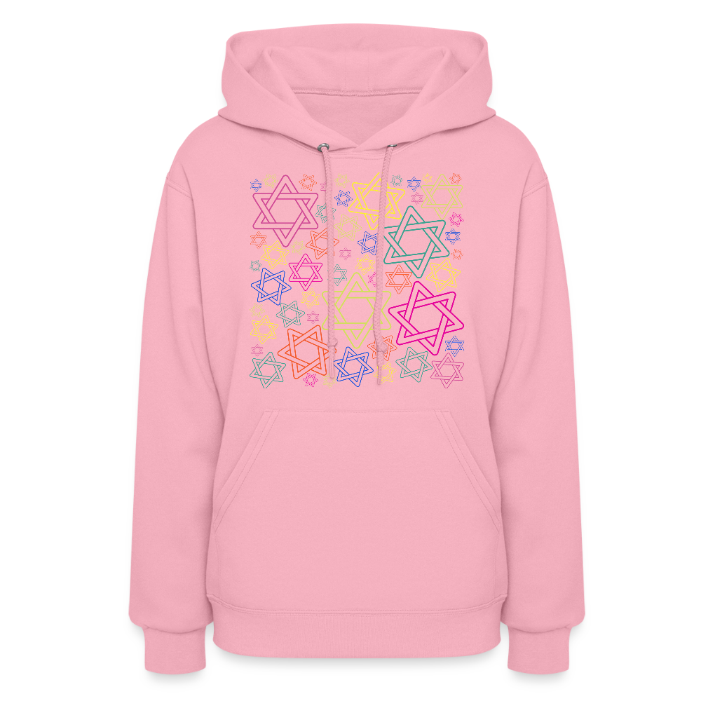 Neon Star of David Festival Women's Hoodie - classic pink