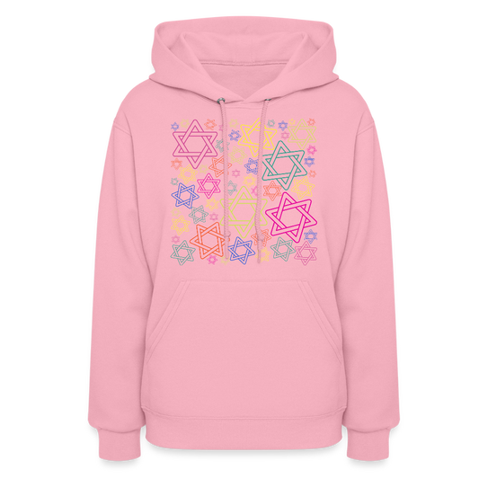 Neon Star of David Festival Women's Hoodie - classic pink