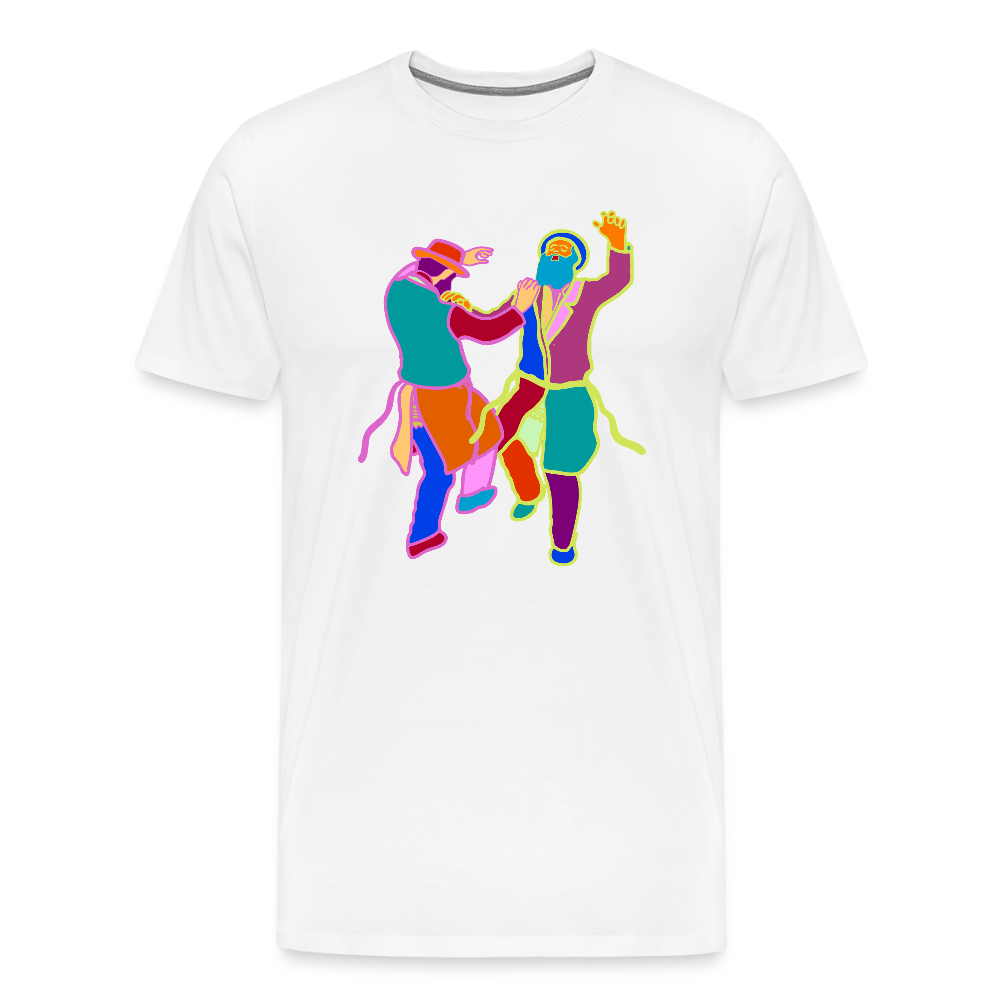 Colorful Dancing Rabbis Men's Premium T-Shirt - white
