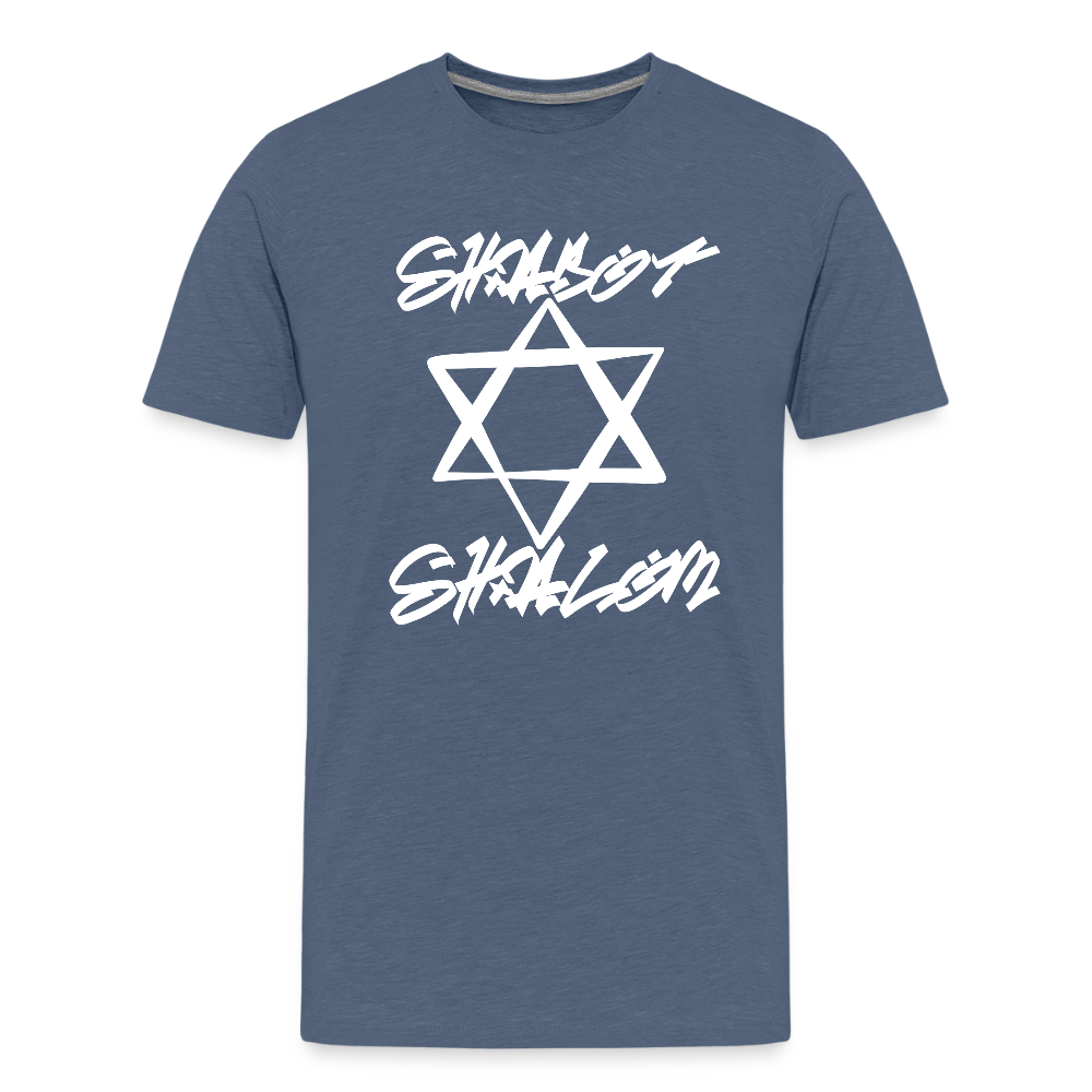 Shabbat Shalom Graffiti Light Star Kids' Premium T-Shirt - heather blue