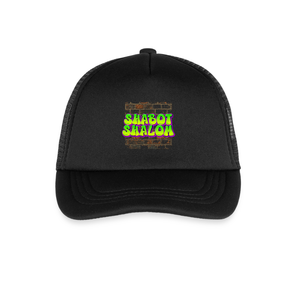 Shabot Shalom Brick 770 Graffiti Kid's Trucker Cap - black