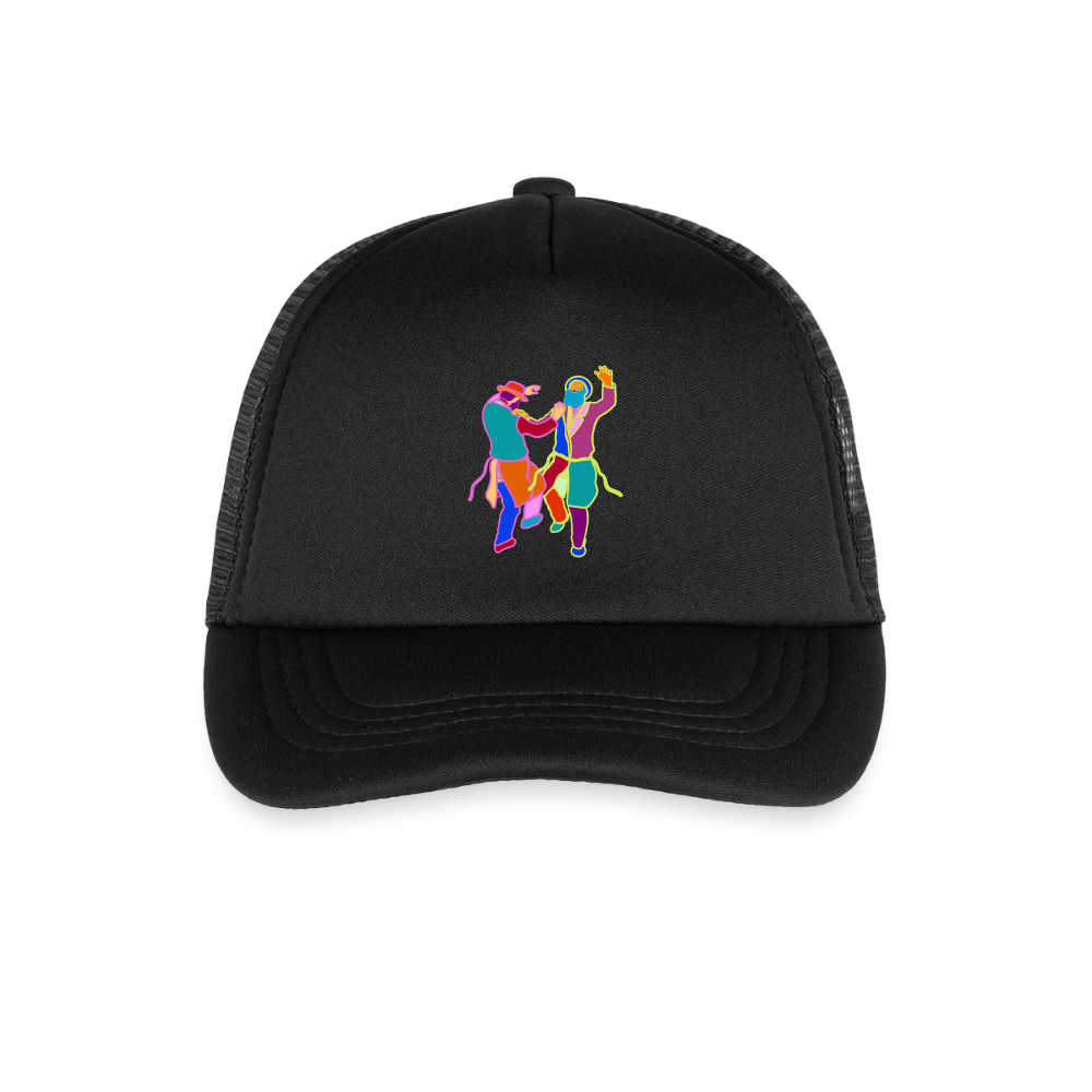 Colorful Dancing Rabbis Kid's Trucker Cap - black