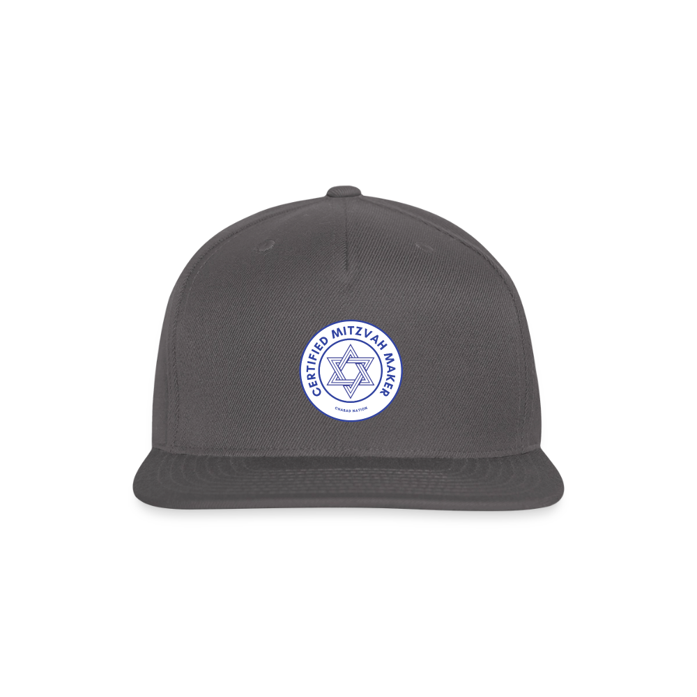 Certified Mitzvah Maker Snapback Baseball Cap - dark grey