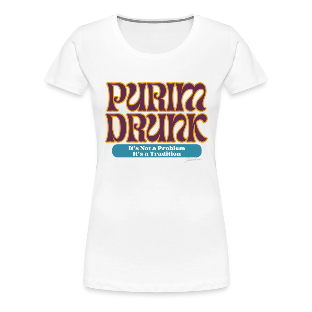 Purim Drunk Women’s Premium T-Shirt - white