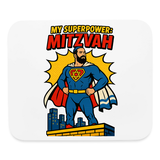 My Superpower: Mitzvah Mouse pad Horizontal - white