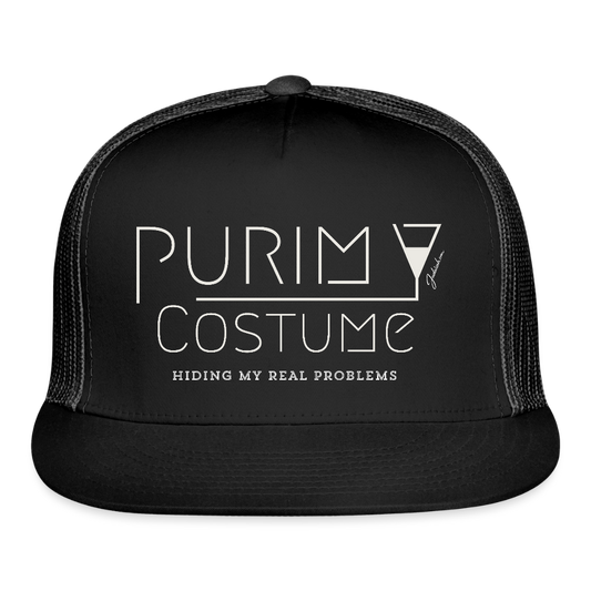 Purim Costume Trucker Hat - black/black