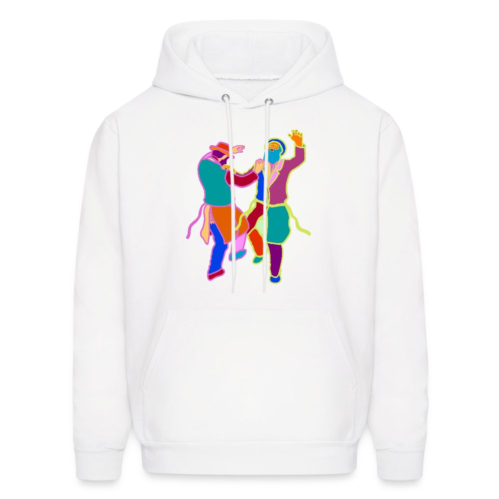 Colorful Dancing Rabbis Men's Hoodie - white