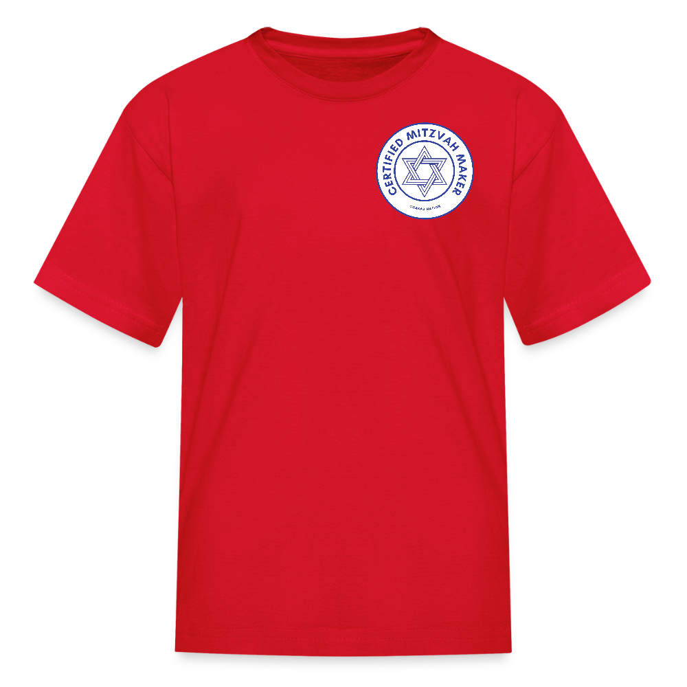 Certified Mitzvah Maker Badge Kids' T-Shirt - red
