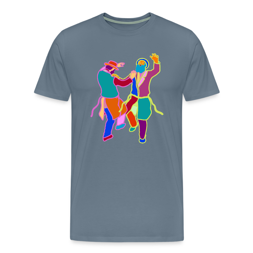 Colorful Dancing Rabbis Men's Premium T-Shirt - steel blue
