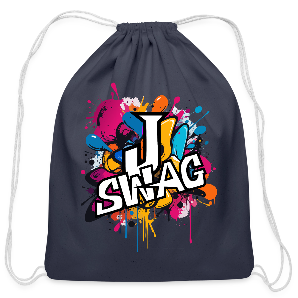 Jswag Logo Cotton Drawstring Bag - navy