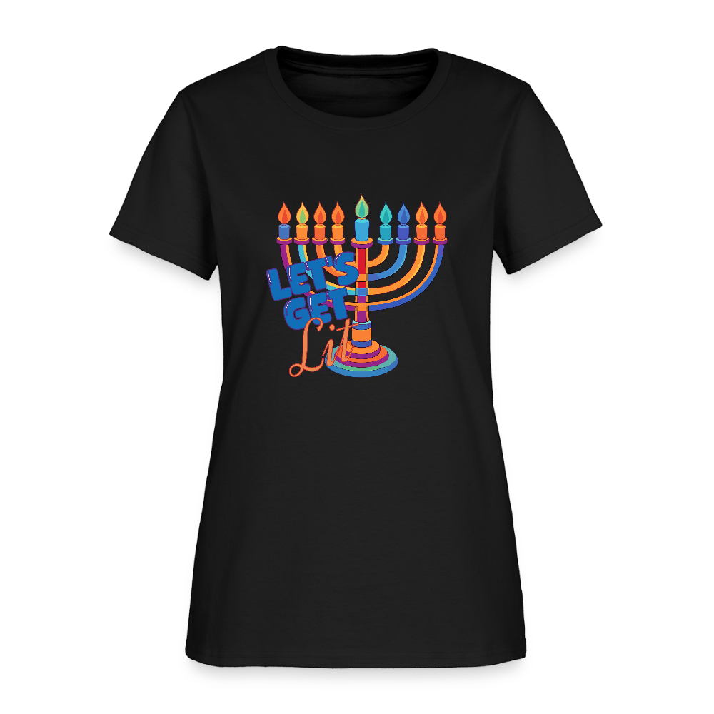 Let's Get Lit Menorah Women's T-Shirt - black