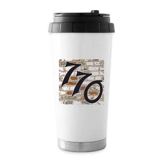 770 Brick Wall 16 oz Travel Mug - white