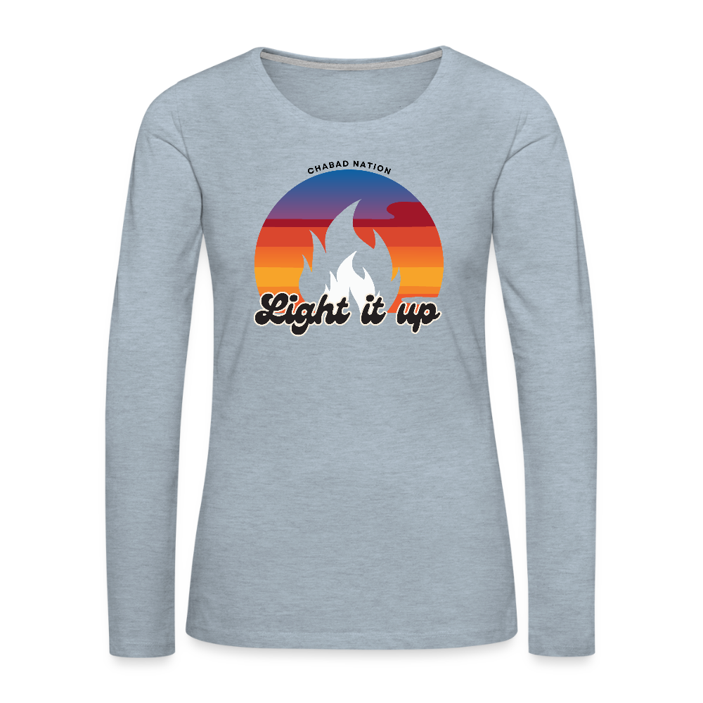Light It Up Women's Premium Long Sleeve T-Shirt - heather ice blue