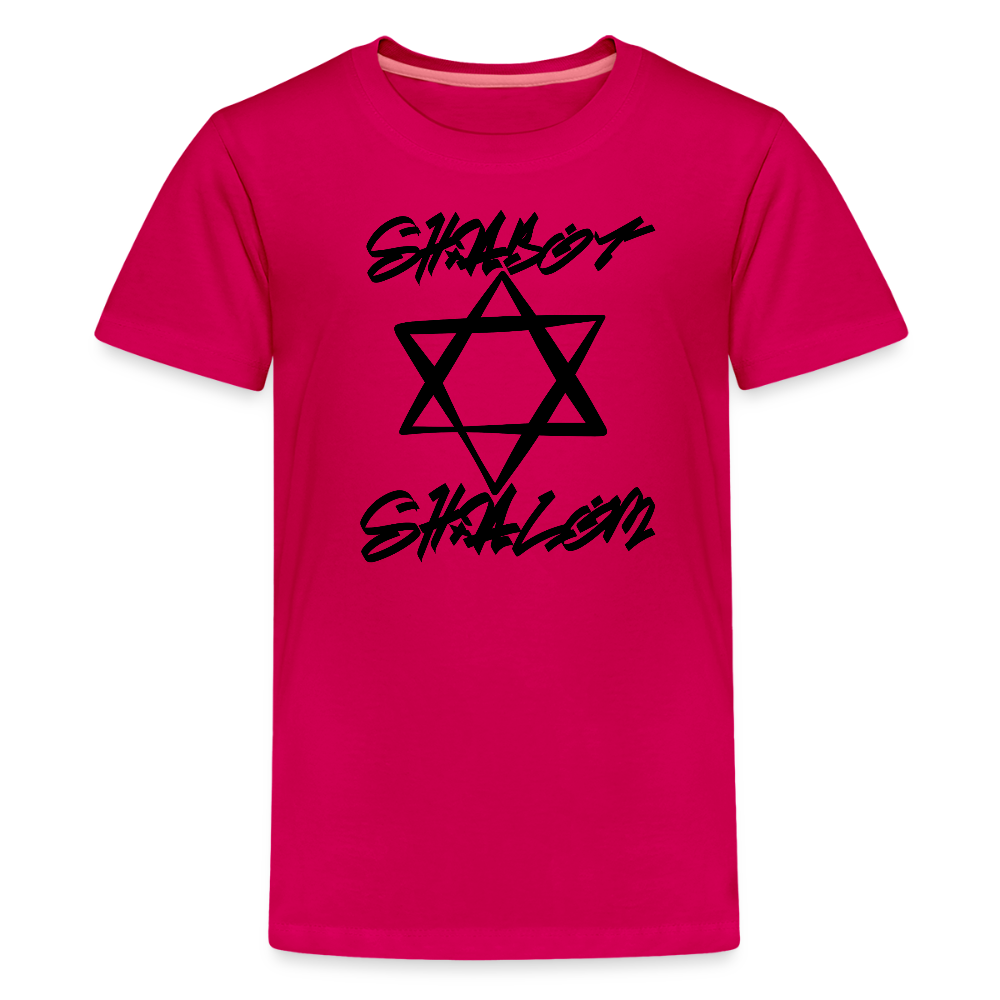 Shabbat Shalom Graffiti Star Kids' Premium T-Shirt - dark pink
