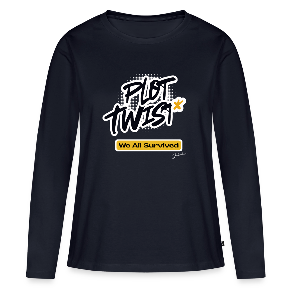 Plot Twist Women's Premium Long Sleeve T-Shirt - navy
