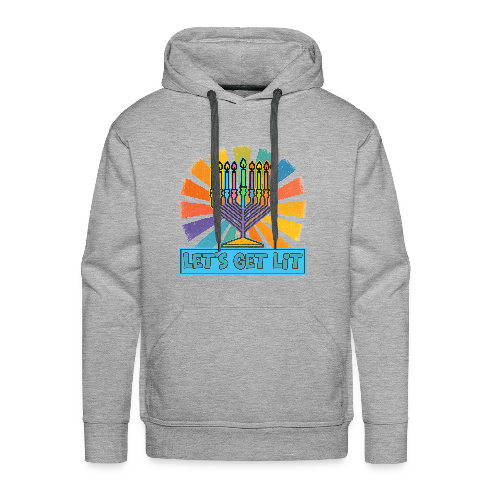 Radient Retro Let's Get Lit Men’s Premium Hoodie - heather grey