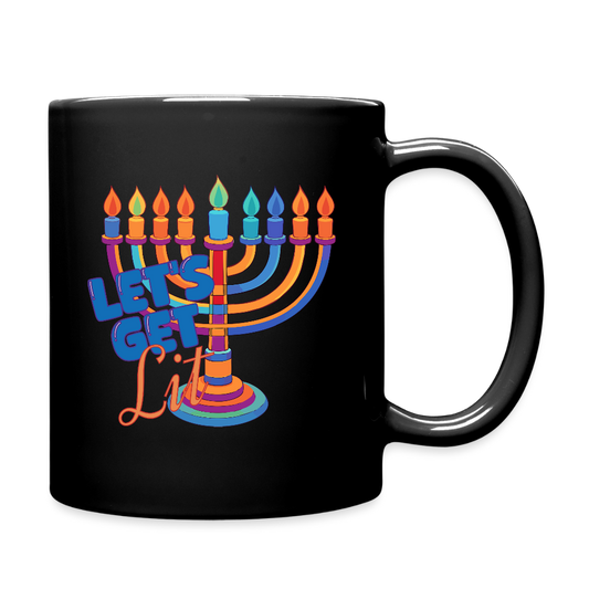 Let’s Get Lit Menorah Full Color Mug - black