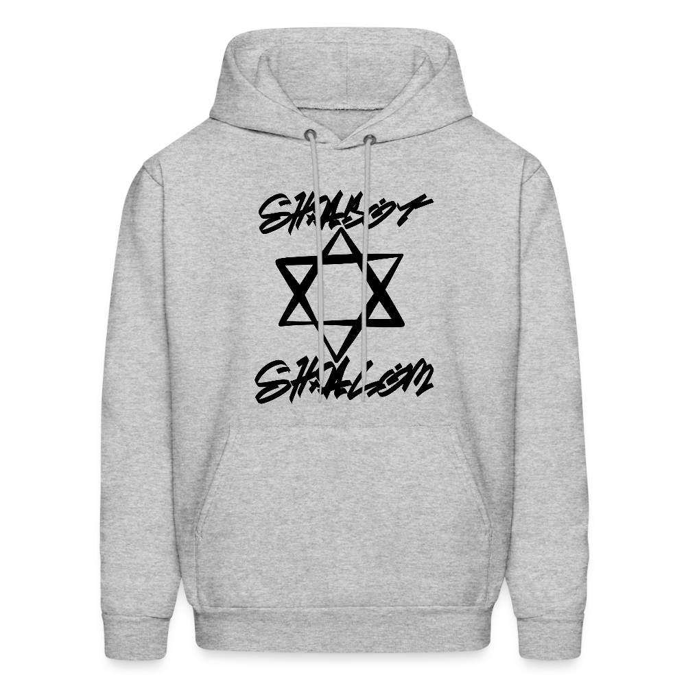 Shabbat Shalom Graffiti Star Men's Hoodie - heather gray