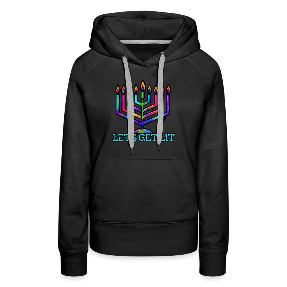 Let’s Get Lit Chabad Menorah Women’s Premium Hoodie - black