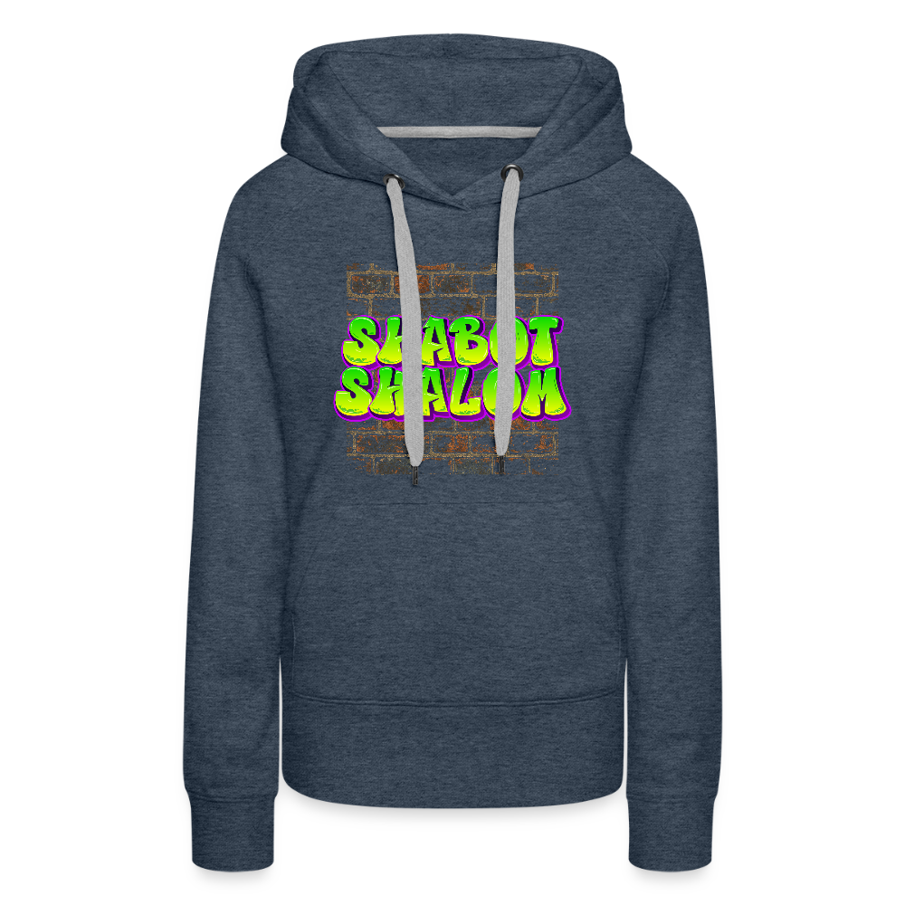 Shabot Shalom Brick 770 Graffiti Women’s Premium Hoodie - heather denim