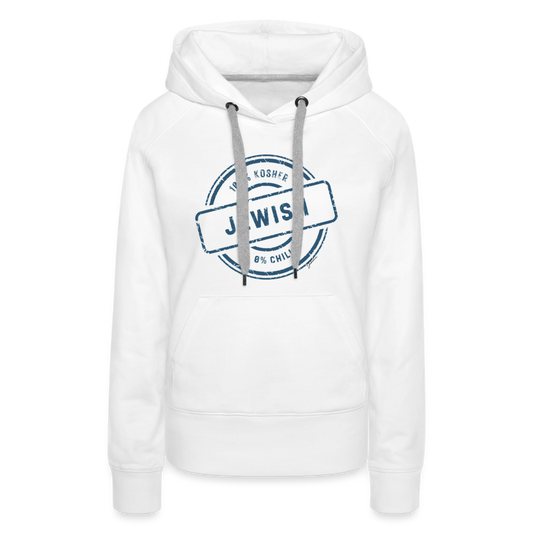 100% Jewish Women’s Premium Hoodie - white