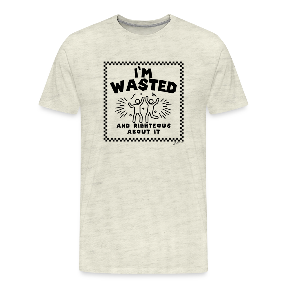 Wasted & Righteous Men's Premium T-Shirt - heather oatmeal