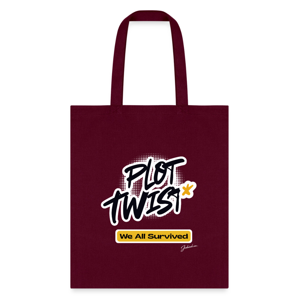 Plot Twist Tote Bag - burgundy