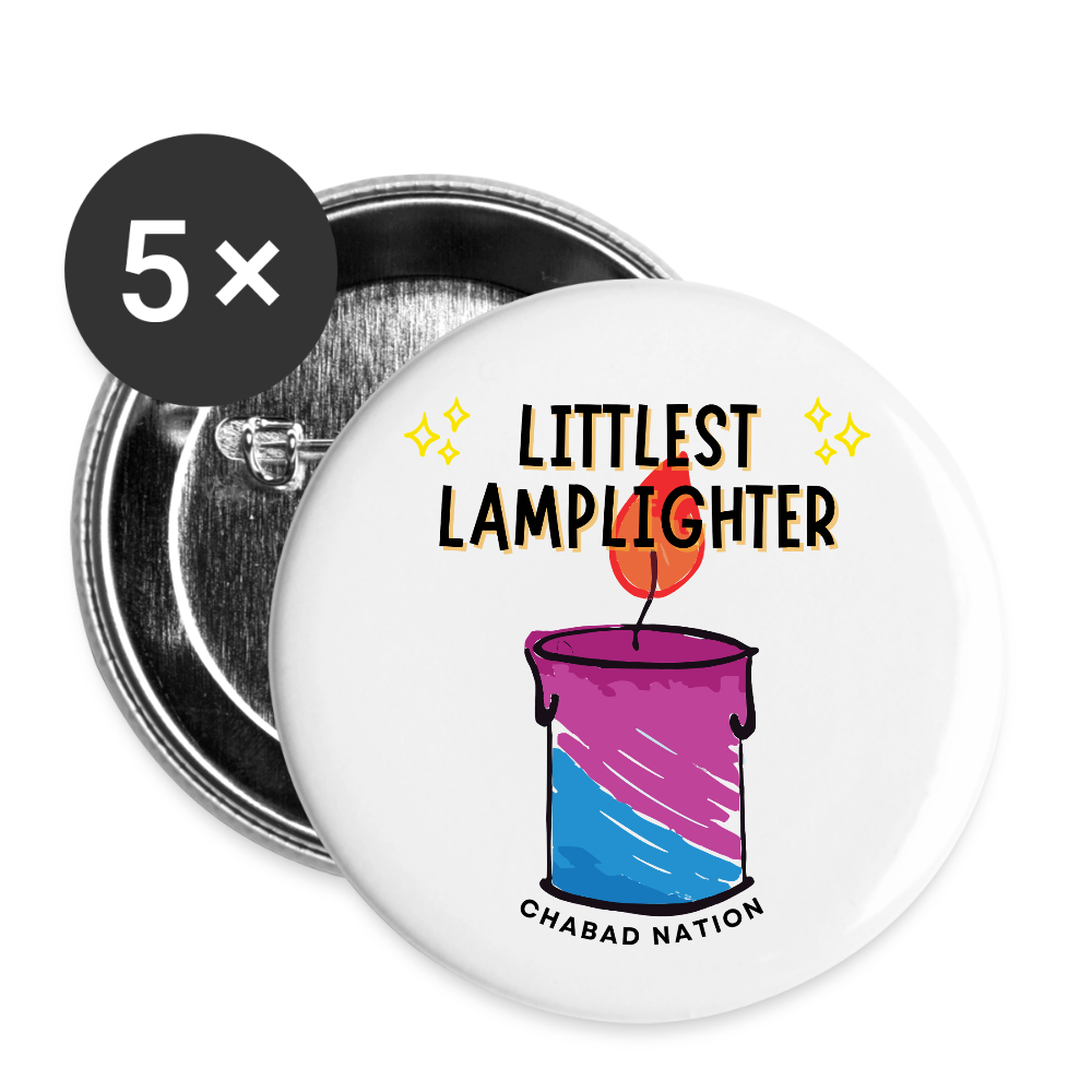 Littlest Lamplighter Buttons large 2.2'' (5-pack) - white