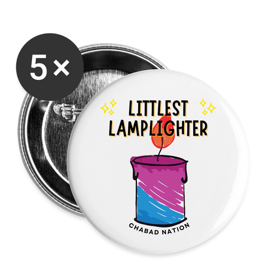 Littlest Lamplighter Buttons large 2.2'' (5-pack) - white