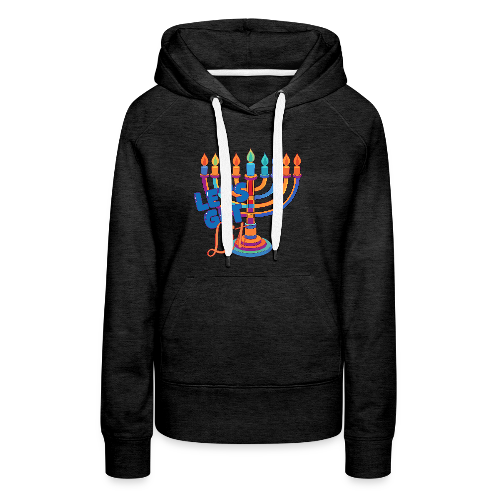 Let’s Get Lit Menorah Women’s Premium Hoodie - charcoal grey