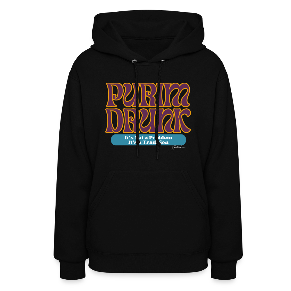 Purim Drunk Women's Hoodie - black