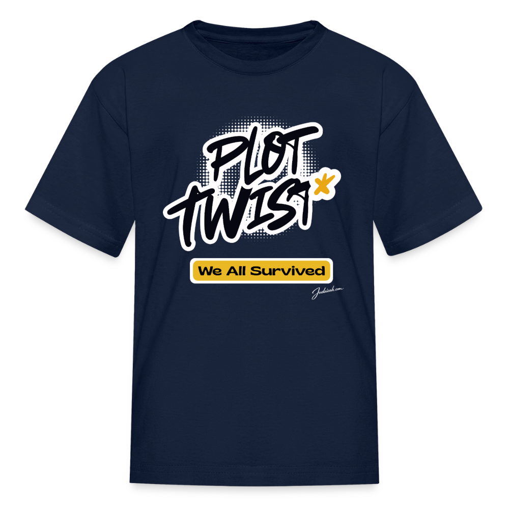 Plot Twist Kids' T-Shirt - navy